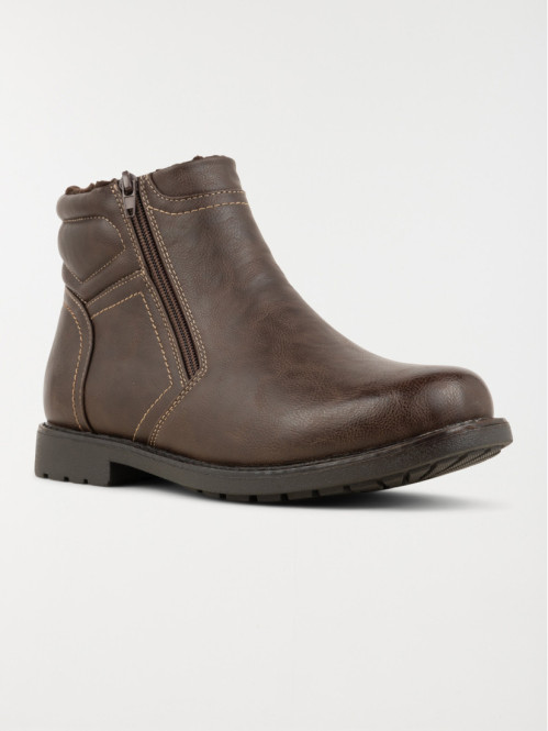 Boots zippées marrons homme...