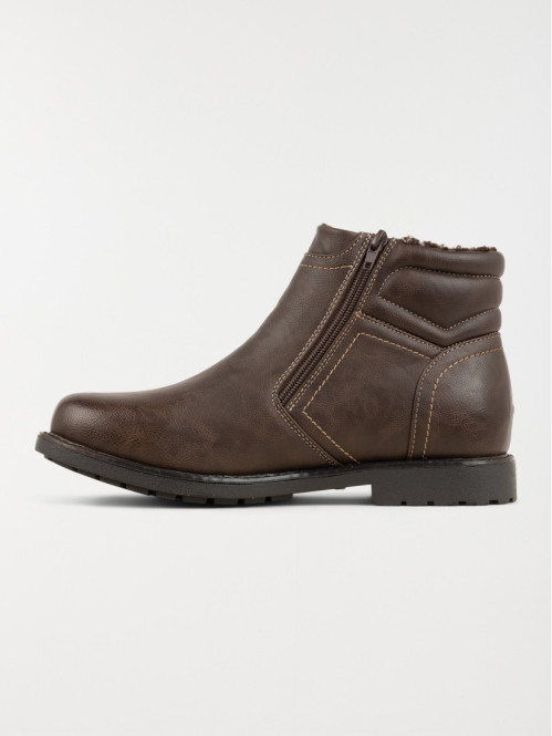 Boots zippées marrons homme...