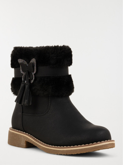 Bottines noires papillon...