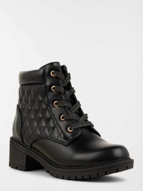 Bottines noires lacets fille (32-36)