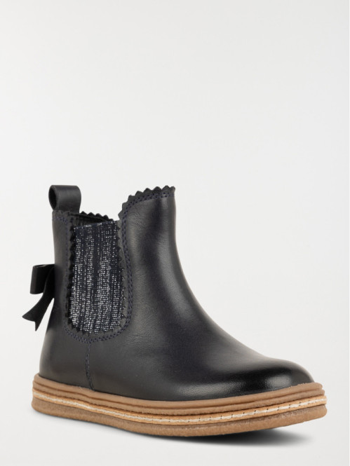 Bottines noeuds fille navy...
