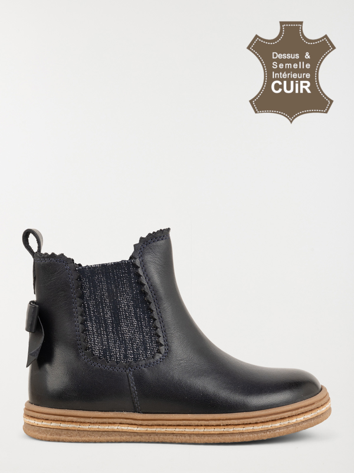 Bottines noeuds fille navy (24-30)