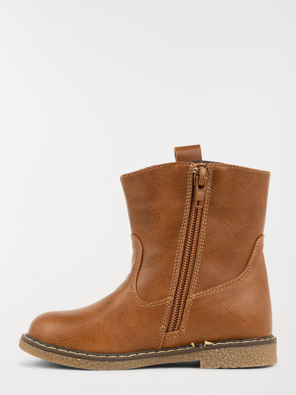 Bottine marron tressée fille (25-30)