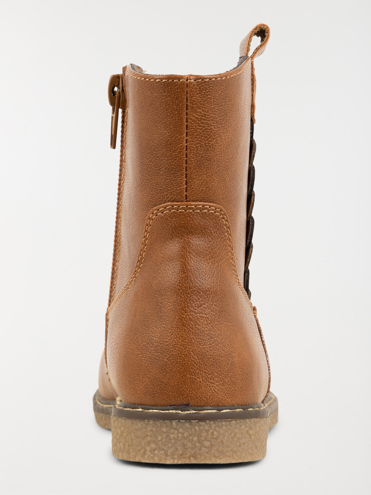 Bottine marron tressée fille (25-30)