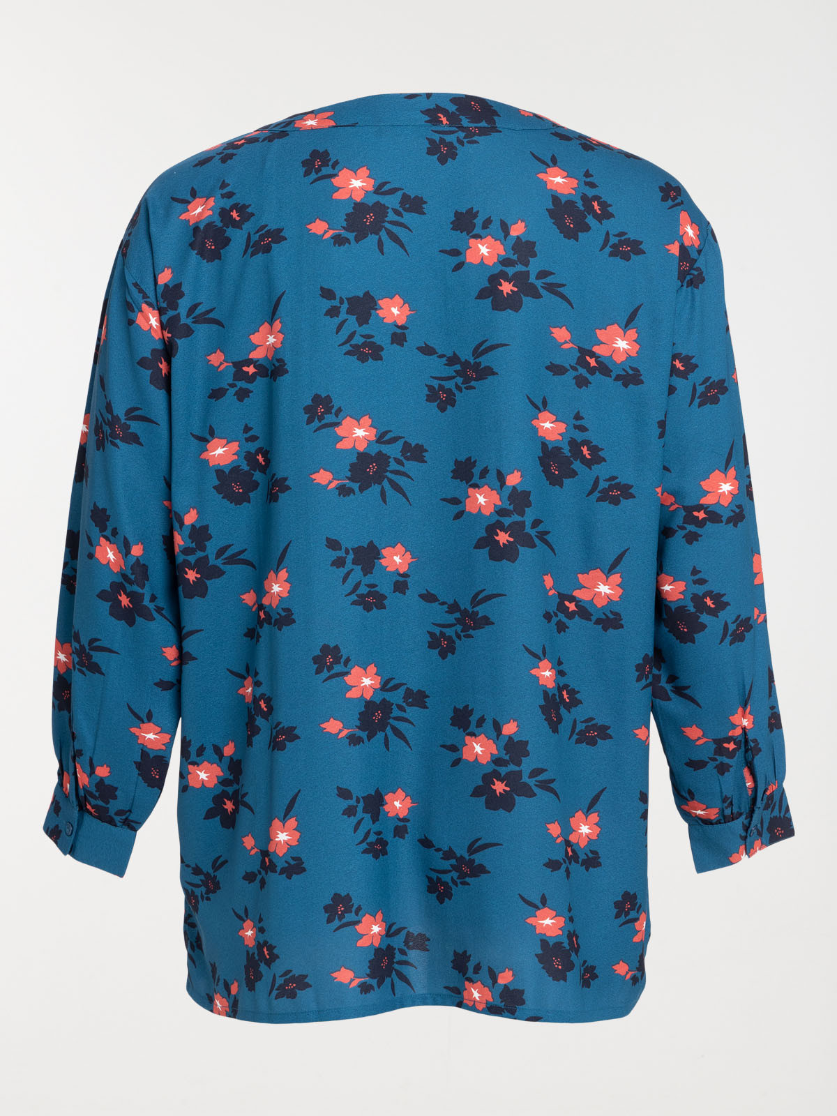 Blouse bleu paon grande taille femme