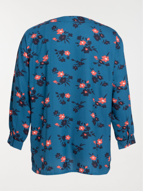 Blouse bleu paon grande...