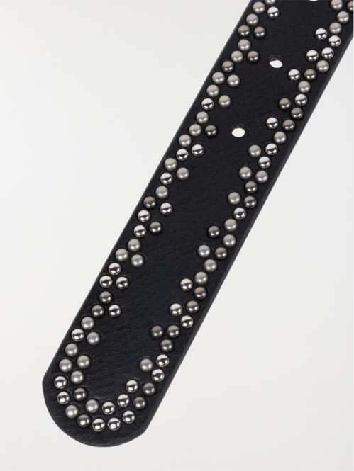 Ceinture noire studs femme 