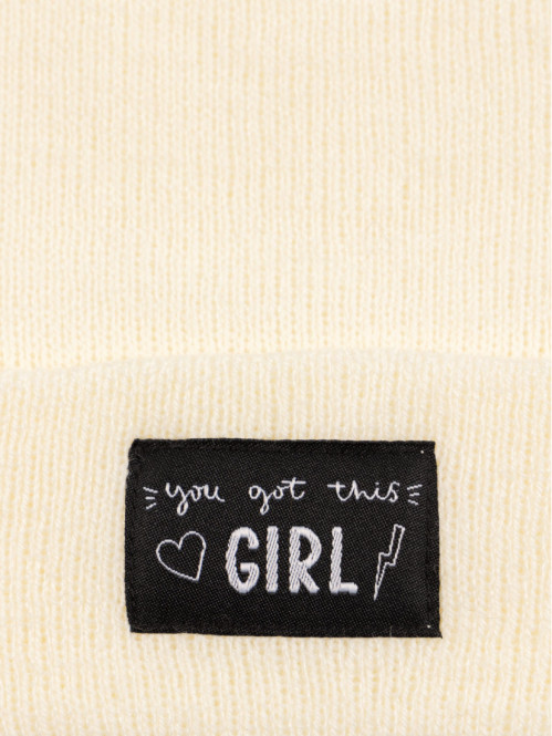 Bonnet revers écru fille Bonnet revers écru fille