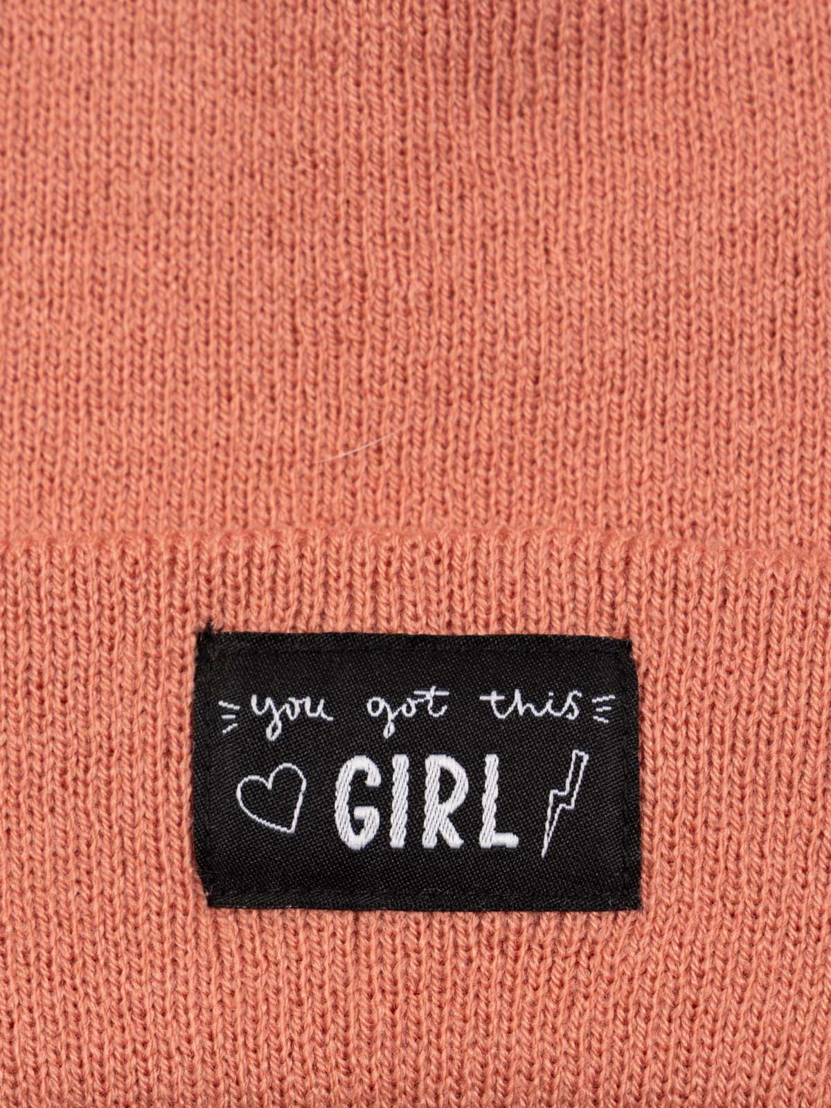 Bonnet revers rose fille