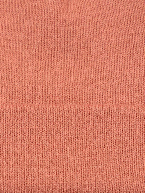 Bonnet revers rose fille