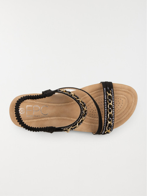 Sandale plate strass femme noir (36-41) Sandale plate strass femme noir (36-41)