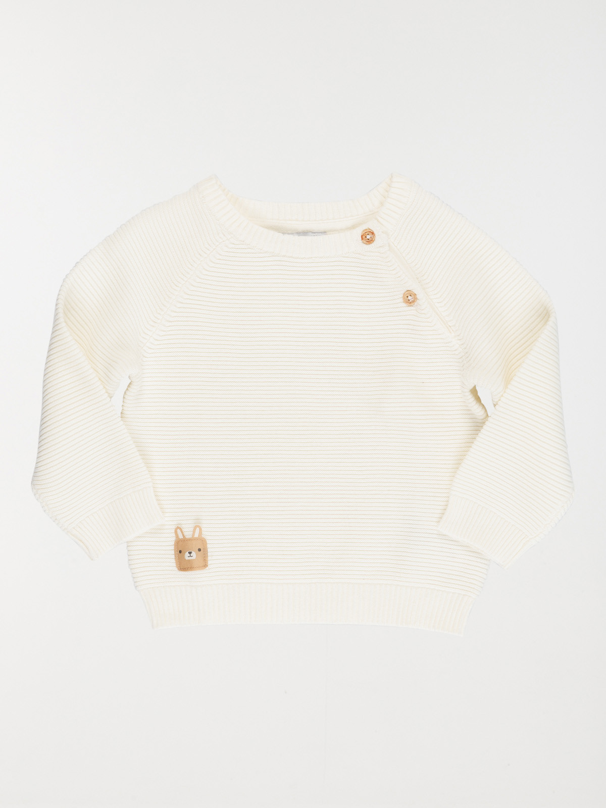 Pull col rond lapin garçon (3-36M)
