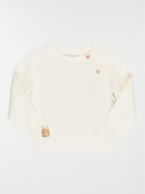 Pull col rond lapin garçon (3-36M)