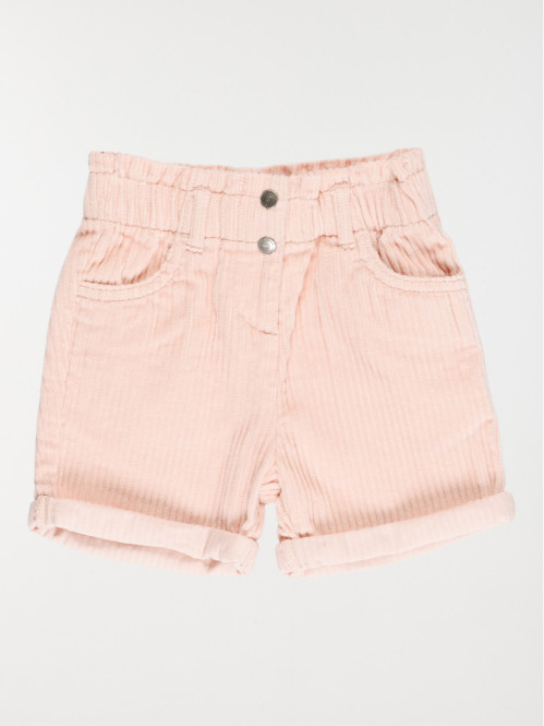Short en velours rose baby fille (3-36M)