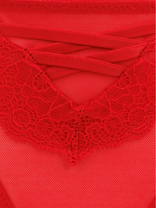 Tanga dentelle rouge kiss femme (S-XL)