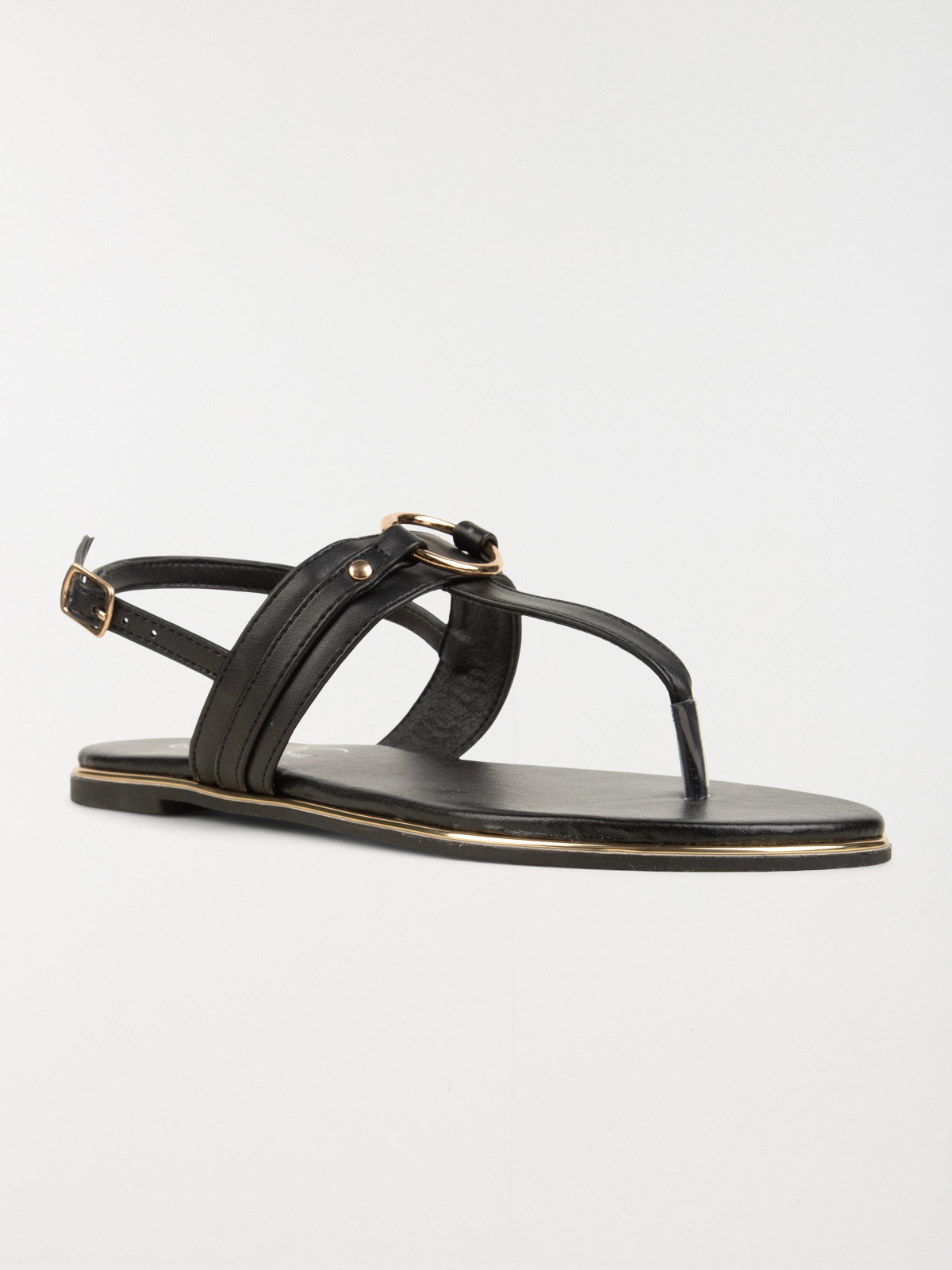 Sandale plate noire femme (36-41)