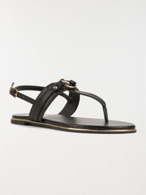 Sandale plate noire femme (36-41)