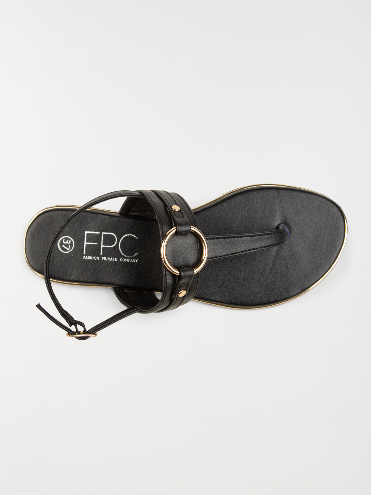 Sandale plate noire femme (36-41)