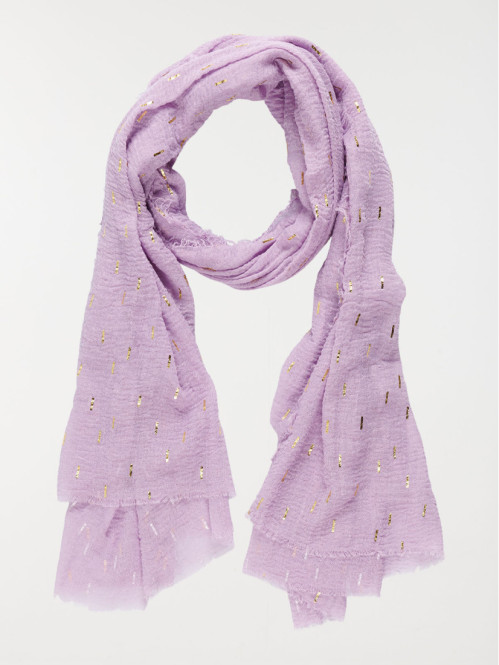 Foulard lavande motif doré femme
