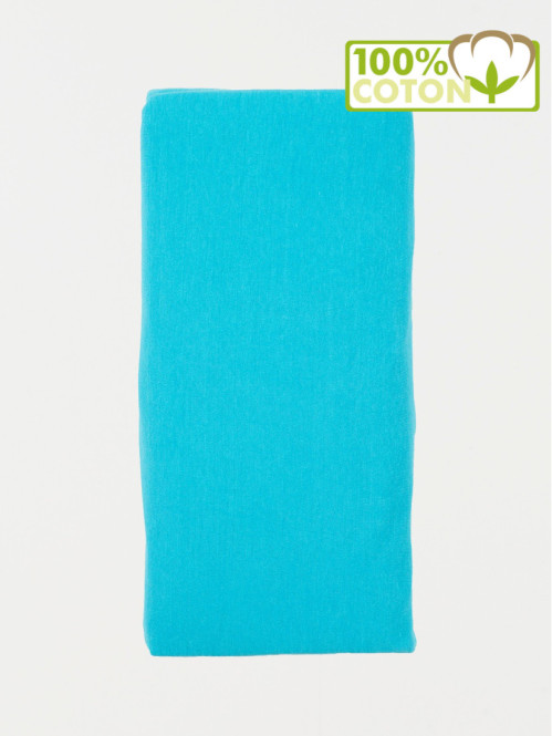 Drap housse turquoise 140 x 190 cm