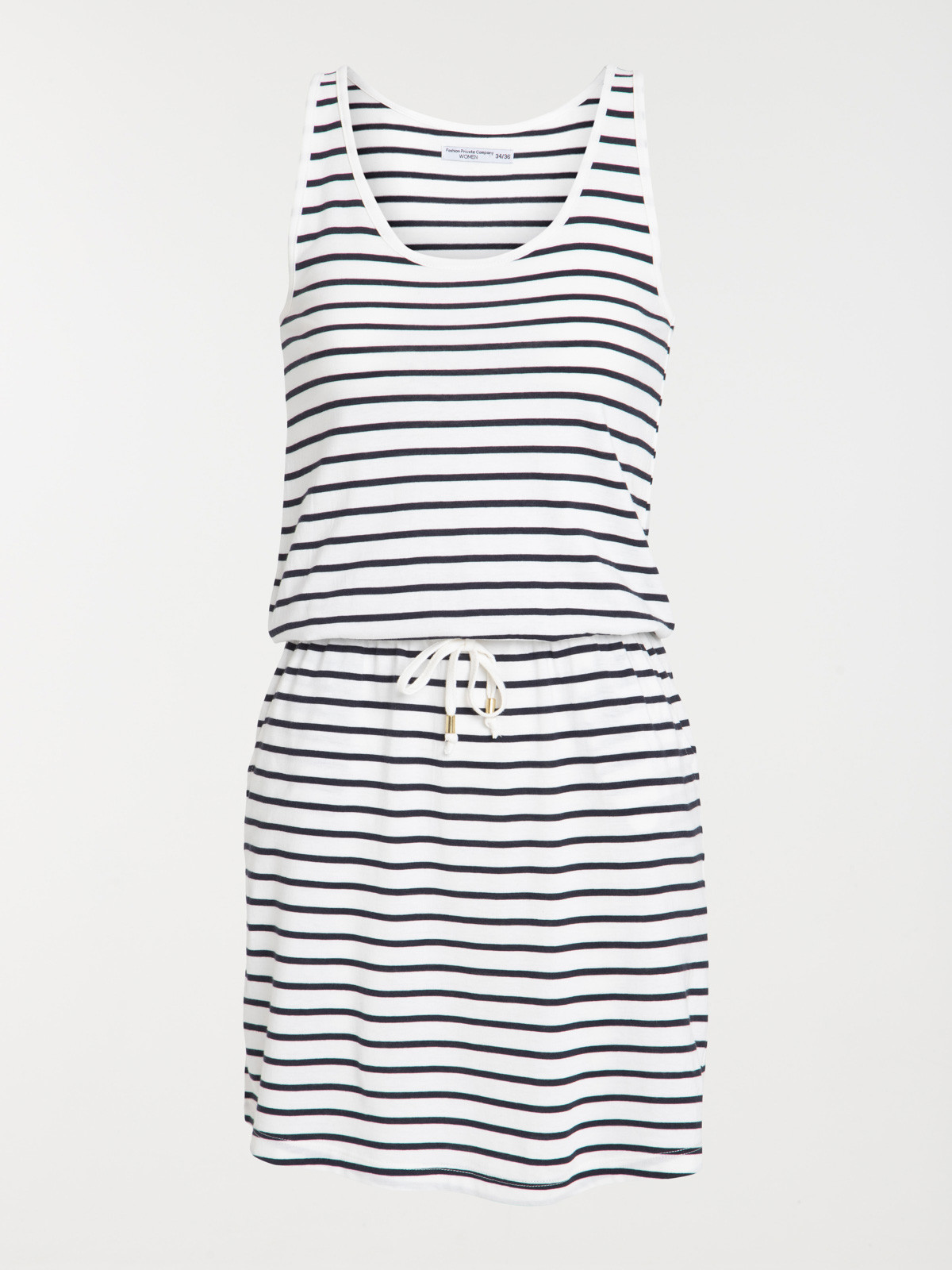 Robe rayée taille élastiquée femme