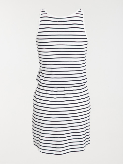 Robe rayée taille élastiquée femme Robe rayée taille élastiquée femme