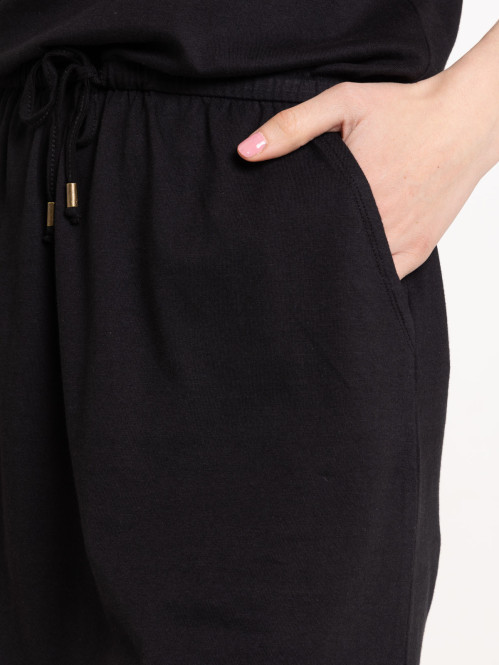 Robe noire taille élastiquée femme