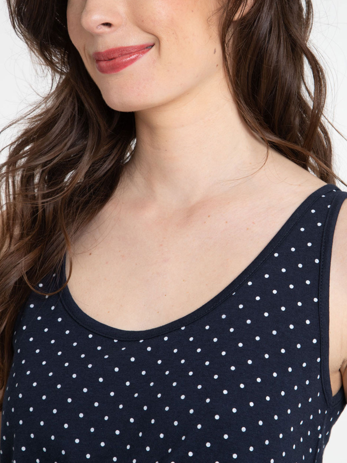 Robe à pois taille élastiquée femme