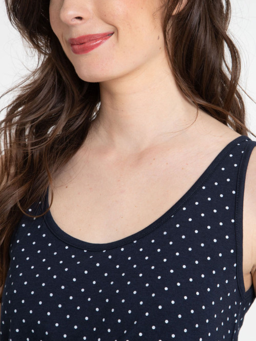 Robe à pois taille élastiquée femme