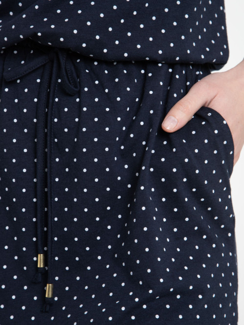 Robe à pois taille élastiquée femme