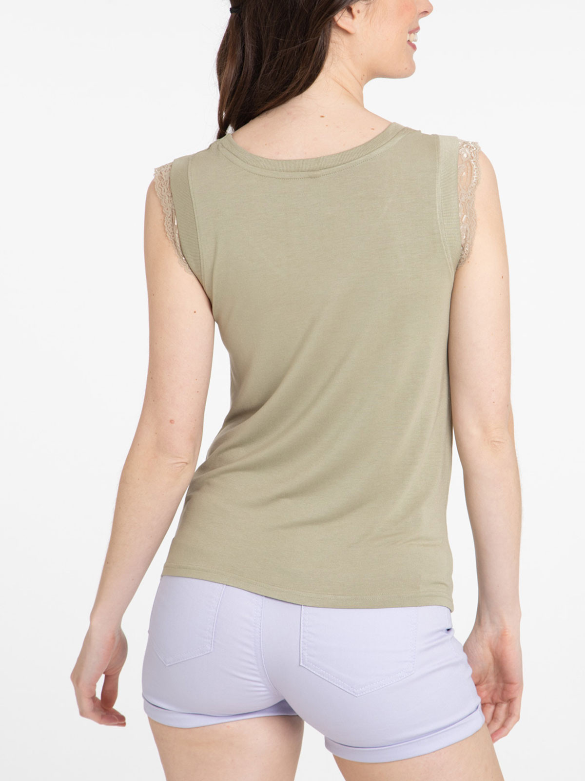 T-shirt sauge orné dentelle femme