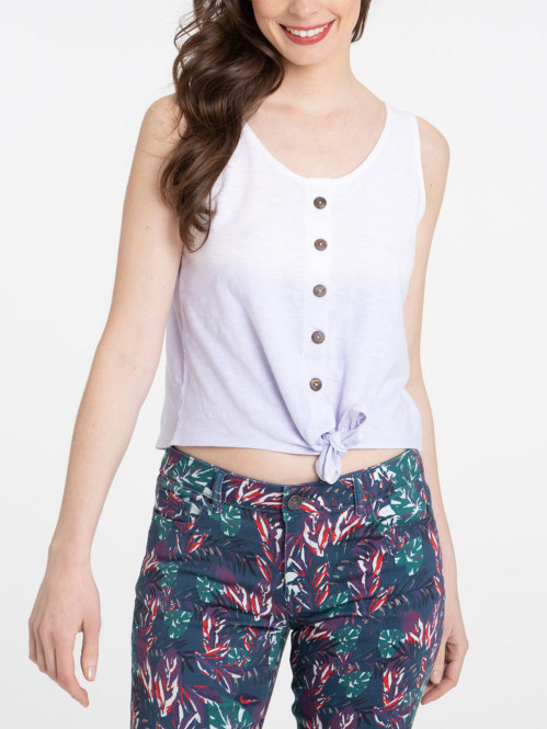 Débardeur à nouer lilas femme