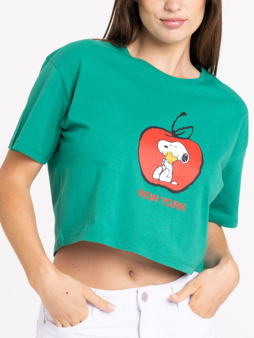 T-shirt Snoopy court oversize femme