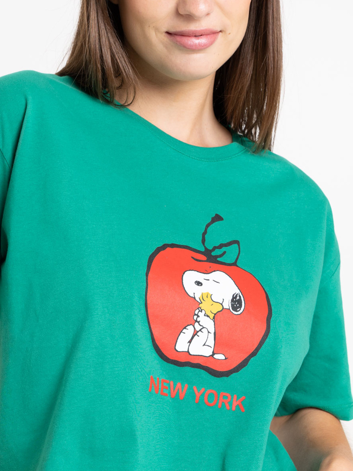 T-shirt Snoopy court oversize femme