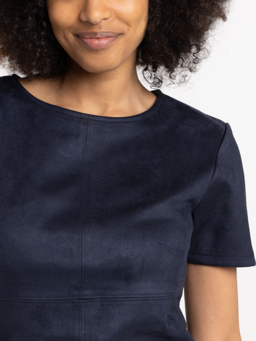 Robe suédine marine navy femme