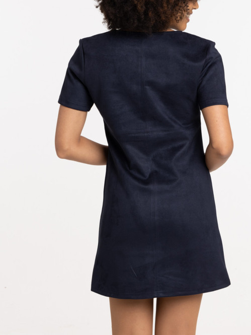 Robe suédine marine navy femme