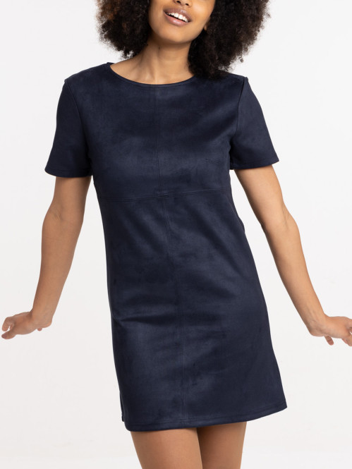 Robe suédine marine navy femme