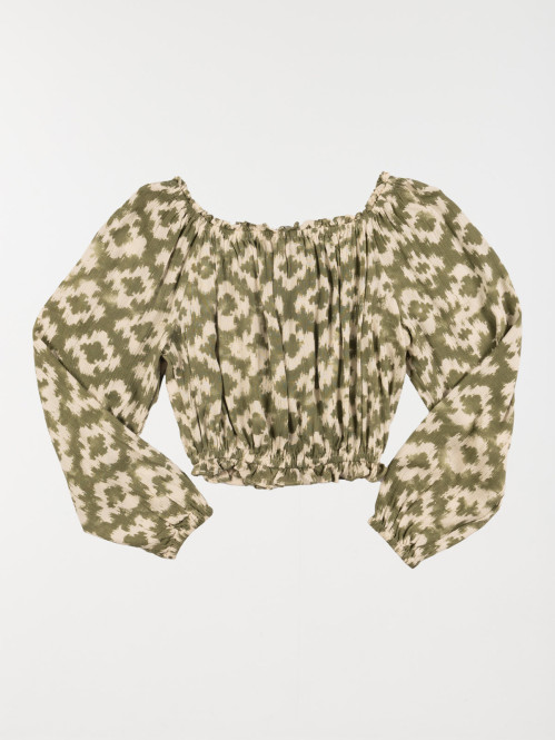 Blouse imprimée manches longues (XXS-M)