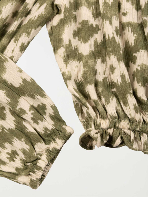 Blouse imprimée manches longues (XXS-M)