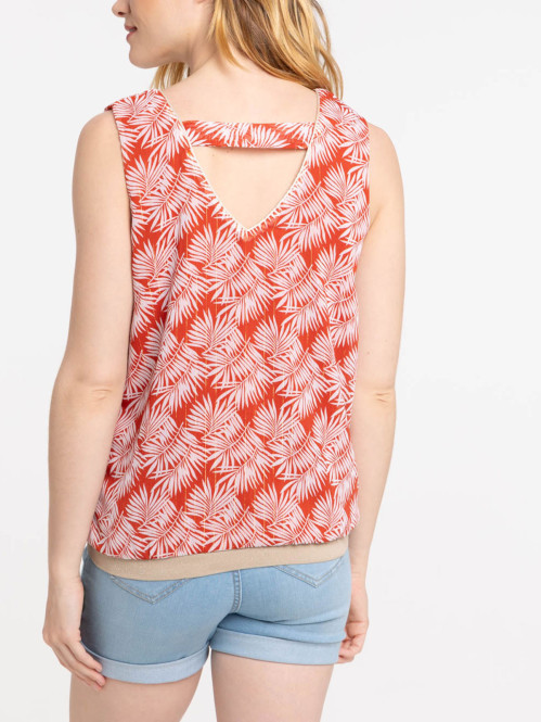 Top sans manches imprimé femme