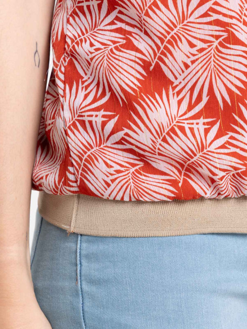 Top sans manches imprimé femme