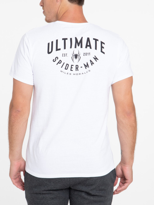 T-shirt Spiderman blanc homme