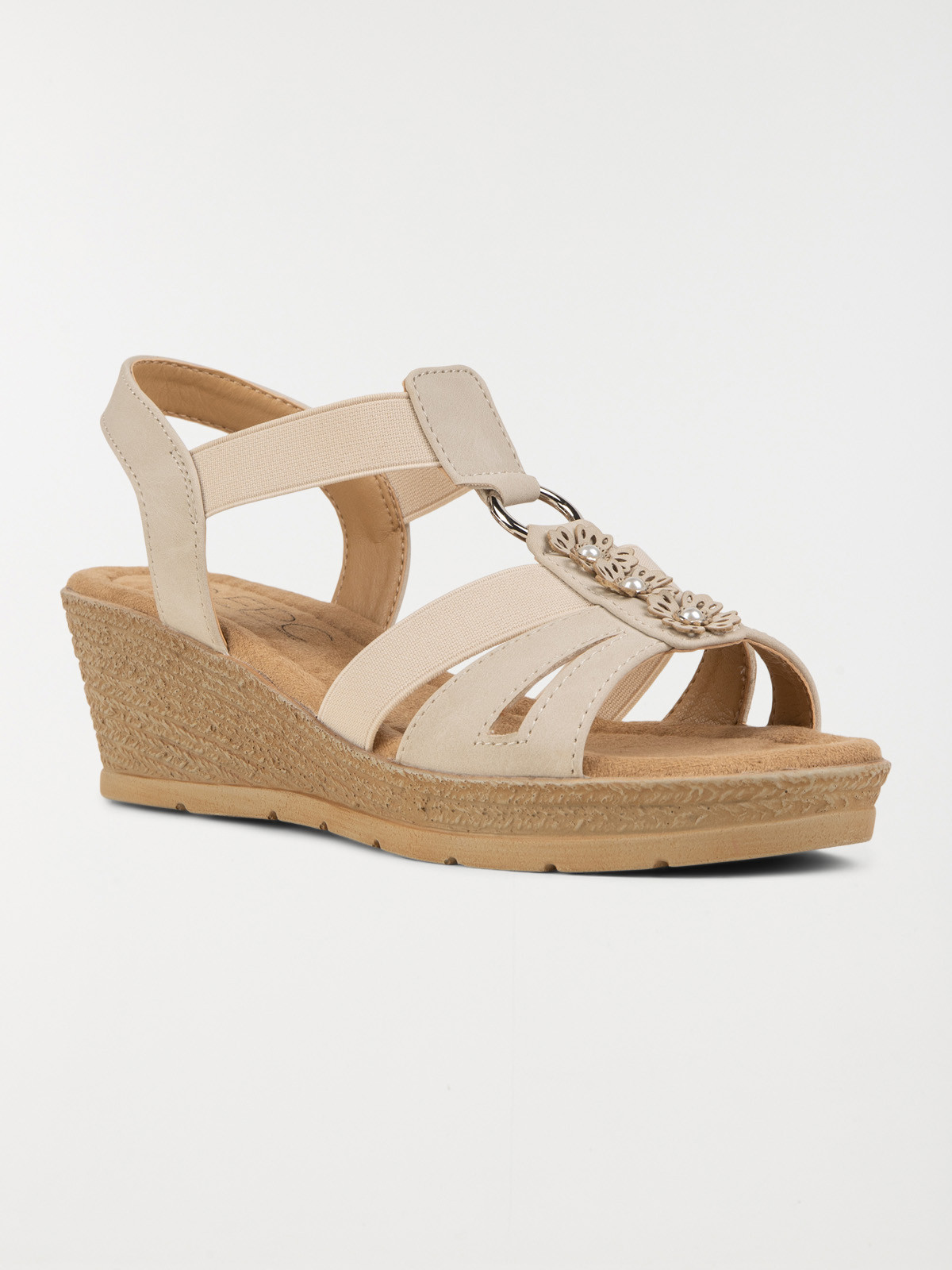 Sandales compensées beige femme (36-41) Sandales compensées beige femme (36-41)