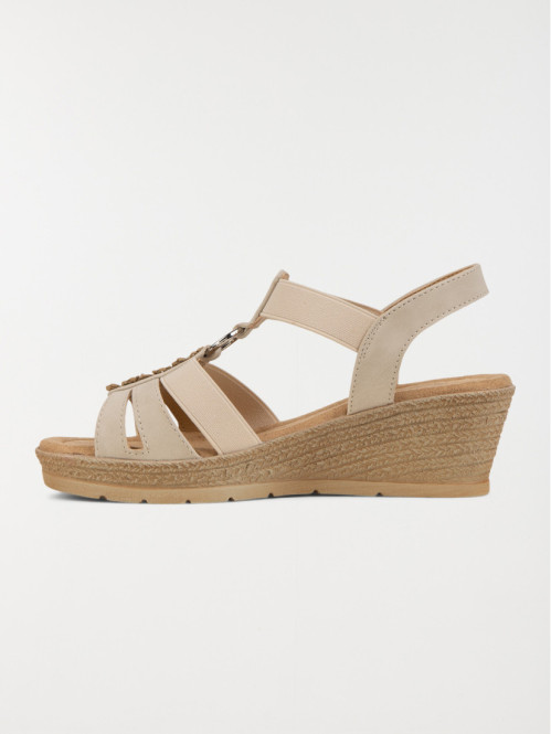Sandales compensées beige femme (36-41) Sandales compensées beige femme (36-41)