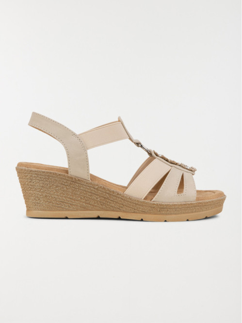 Sandales compensées beige femme (36-41)