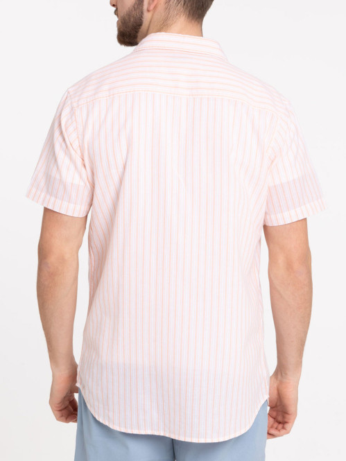 Chemisette rayée corail clair homme