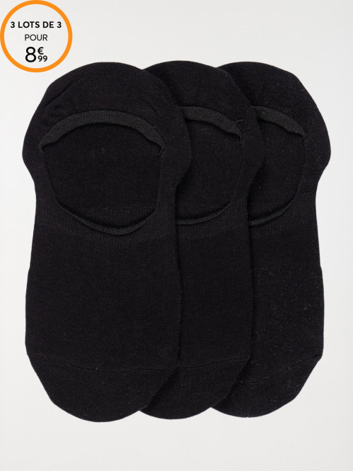 Lot de 3 chaussettes invisibles femme