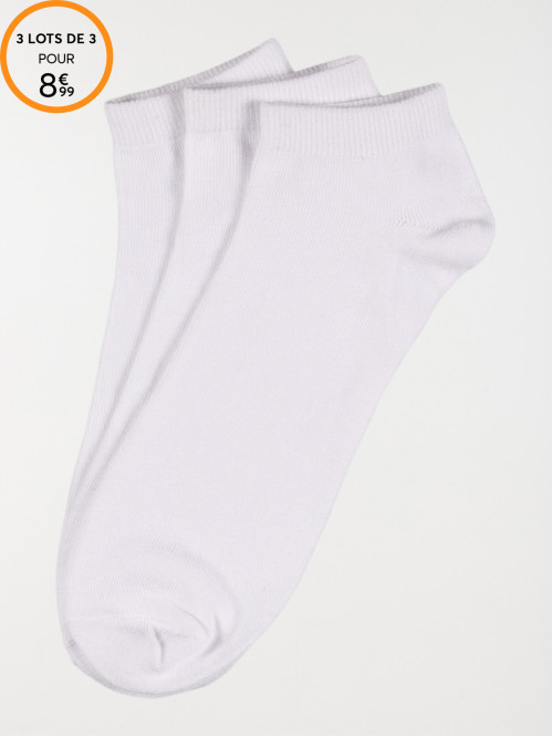 Lot 3 paires socquettes blanches homme