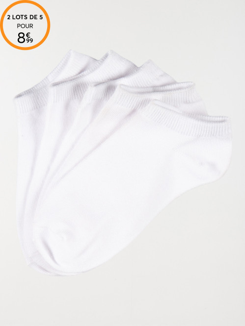 Lot 5 paires chaussettes blanches fille