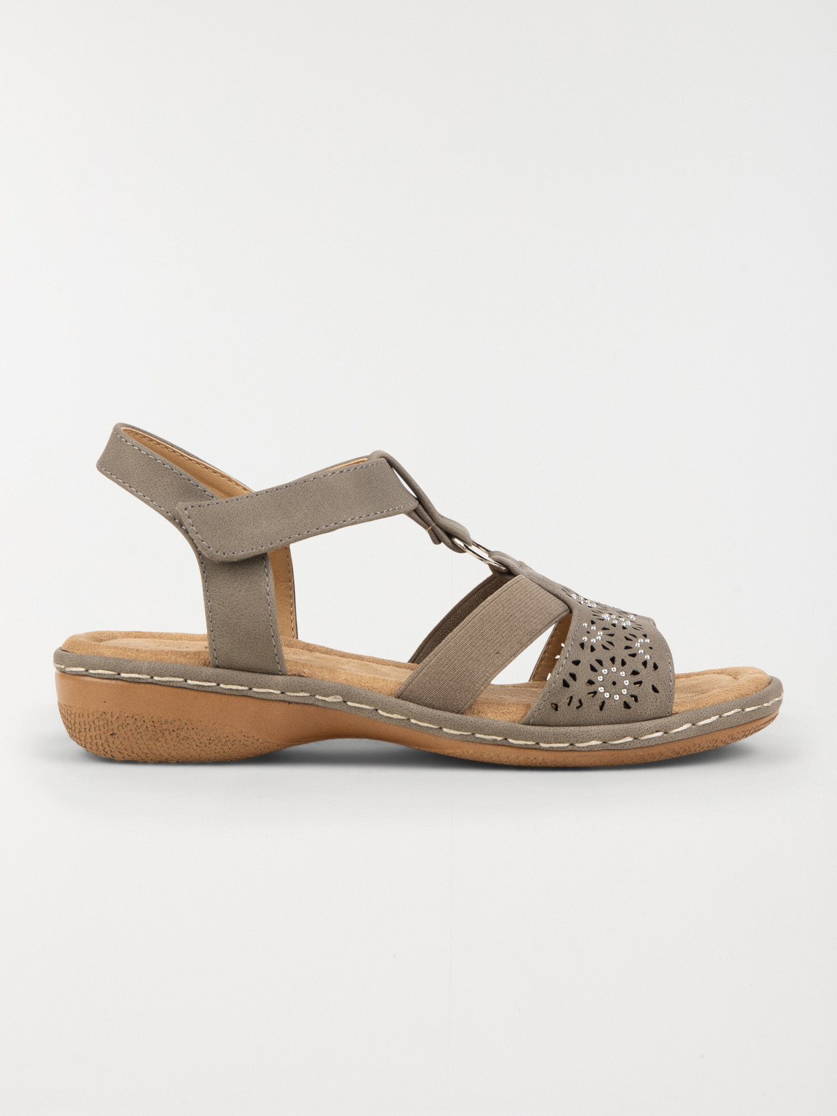 Sandales taupe ajourées femme (37-42)